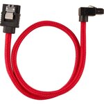 CORSAIR Câble gainé Premium SATA 6Gbps Rouge 30cm 90° - (CC-8900280)