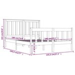 vidaXL Cadre de lit sans matelas noir bois massif 140x190 cm