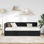 vidaXL Cadre de lit d'angle avec matelas Noir 80 x 200 cm Velours