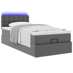 VidaXL Cadre de lit ottoman avec matelas gris 90x190 cm similicuir