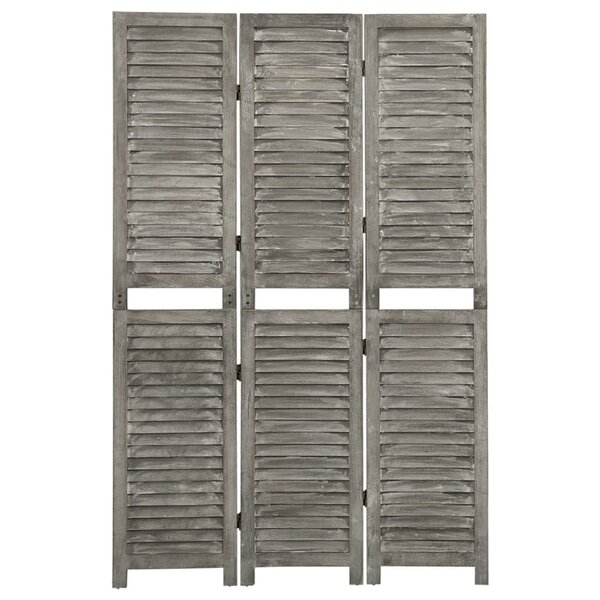 vidaXL Cloison de séparation 3 panneaux Gris 106 5x166 cm Bois solide