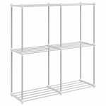 vidaXL Étagère tubulaire avec stockage Blanc 86 x 27 x 90 cm Aluminium