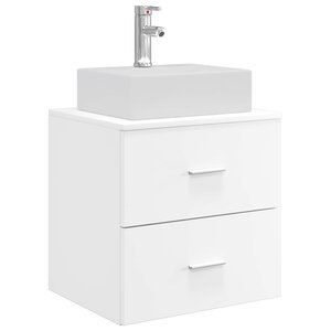 vidaXL Vanité de lavabo mural Blanc 49 5 x 41 x 62 5 cm