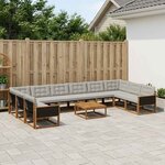 vidaXL Ensemble de canapés d'extérieur 11 Pièces Naturel et gris clair