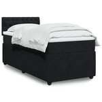 vidaXL Sommier à lattes de lit avec matelas Noir 90x200 cm Velours