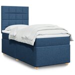 vidaXL Sommier à lattes de lit avec matelas Bleu 90x190 cm Tissu