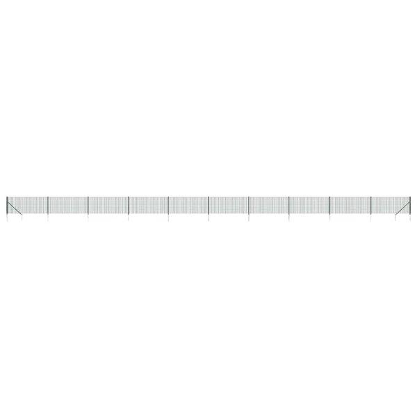 vidaXL Clôture en treillis métallique et piquet d'ancrage vert 1 1x25m