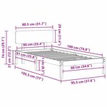 vidaXL Cadre de lit avec tête de lit 90x190 cm en bois de pin