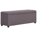 Banquette pouf tabouret meuble banc avec compartiment de rangement 116 cm taupe polyester 3002064