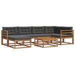 vidaXL Ensemble de canapés d'extérieur 7 Pièces Naturel et Anthracite