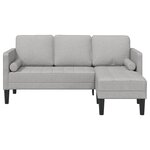 Canapé d'angle 3 places vidaXL Gris Nuage 160 cm Tissu