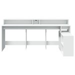 vidaXL Bureau avec lumières LED blanc 200x104x91 cm bois d'ingénierie