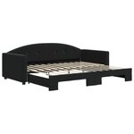 vidaXL Lit de jour avec gigogne sans matelas noir 90x200 cm