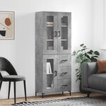 vidaXL Buffet haut Gris béton 69 5x34x180 cm Bois d'ingénierie