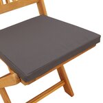Chaises de jardin pliantes vidaXL avec coussin gris 4Pièces en bois d'acacia massif