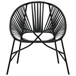 vidaXL Chaise œuf de jardin noir résine tressée