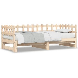 vidaXL Lit coulissant sans matelas 2x(90x190) cm Bois massif