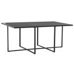 vidaXL Ensemble à manger d'extérieur 7Pièces coussins résine tressée noir