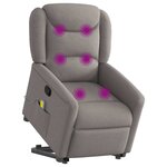 vidaXL Fauteuil inclinable de massage Taupe Tissu