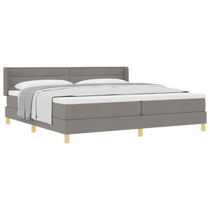 vidaXL Lit à ressorts avec matelas Taupe 200 x 200 cm tissu