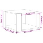 vidaXL Table Basse Chêne Artisanal 51 5x51 5x30 cm Bois d'ingénierie