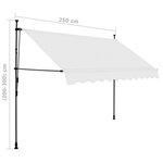 vidaXL Auvent manuel rétractable avec LED 250 cm Crème