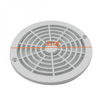 Grille bonde de fond ronde pour piscine - Diam 18,5 cm - Blanc