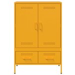 vidaXL Buffet haut jaune moutarde 68x39x101 5 cm acier