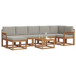 vidaXL Ensemble de canapés d'extérieur 8 Pièces Gris Naturel et Clair