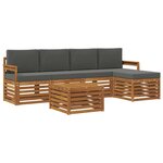 vidaXL Ensemble de canapés d'extérieur 6 Pièces Naturel et Anthracite