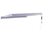 vidaXL Auvent rétractable automatique bleu et blanc 3x2 5 m
