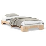vidaXL Cadre de lit surélevé avec stockage Marron bois