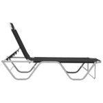 vidaXL Chaise longue aluminium et textilène noir