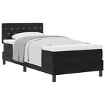 Lit Box Spring vidaXL avec matelas Noir Simple Velours