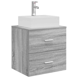vidaXL Vanité de lavabo mural Sonoma gris 49 5 x 41 x 62 5 cm