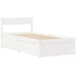 vidaXL Cadre de lit sans matelas blanc 75x190 cm bois de pin massif