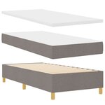 vidaXL Lit Box Spring avec Matelas & Banc Taupe 100x200 cm Tissu