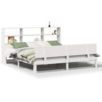 vidaXL Lit bibliothèque sans matelas blanc 180x200 cm bois pin massif