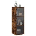 vidaXL Armoire murale avec portes en verre chêne fumé 35x37x100 cm
