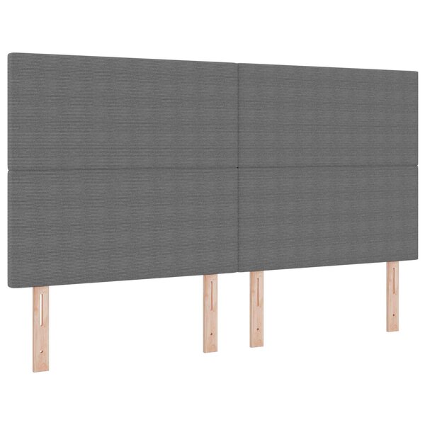 vidaXL Tête de lit LED Gris clair 180 cm Tissu en velours côtelé