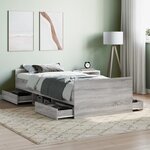 vidaXL Cadre de lit tête de lit et pied de lit sonoma gris 90x200 cm