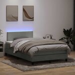 vidaXL Sommier à lattes de lit et matelas gris clair 120x220cm velours