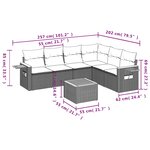 vidaXL Salon de jardin avec coussins 7 Pièces beige résine tressée