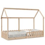 vidaXL Cadre de lit d'enfants forme de maison sans matelas pin massif