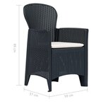 vidaXL Ensemble à manger d'extérieur 5 Pièces Plastique Aspect de rotin