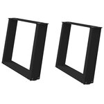 vidaXL Pieds de table basse en U 2 pièces Noir 70 x (42-43) cm Acier