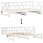 vidaXL Lit de jour avec gigogne et tiroirs sans matelas blanc 80x200cm