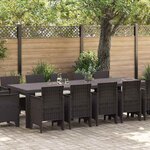 vidaXL Ensemble de salle à manger pour jardin 13 Pièces Marron Rotin