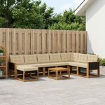 vidaXL Ensemble de canapés d'extérieur 9 Pièces Naturel et Beige
