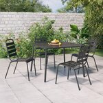 vidaXL Ensemble à manger de jardin 5 Pièces anthracite acier
